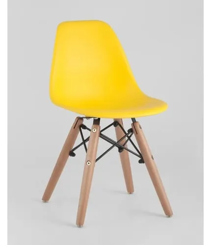 Стул EAMES SMALL, желтый, дер. ножки