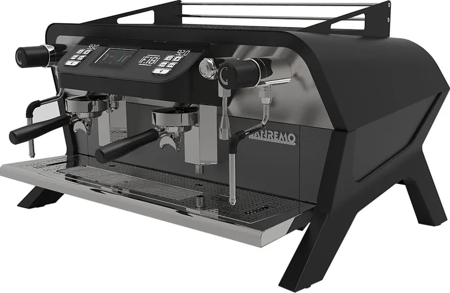 Кофемашина Sanremo F18 2 высокие гр. чёрная матовая