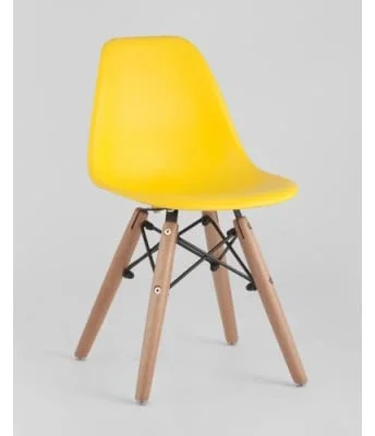 Стул EAMES SMALL, желтый, дер. ножки