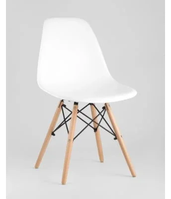 Стул EAMES, белый, деревянные ножки