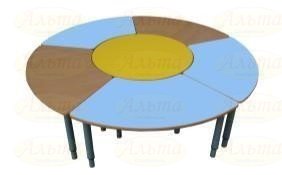 Стол круглый «Конференция» (6 столов), регулируемый, Д-1500 мм, 400*580 - опора (Полностью бук)
