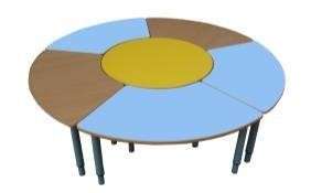 Стол круглый «Конференция» (6 столов), регулируемый, Д-1500 мм, 400*580 - опора (Полностью бук)