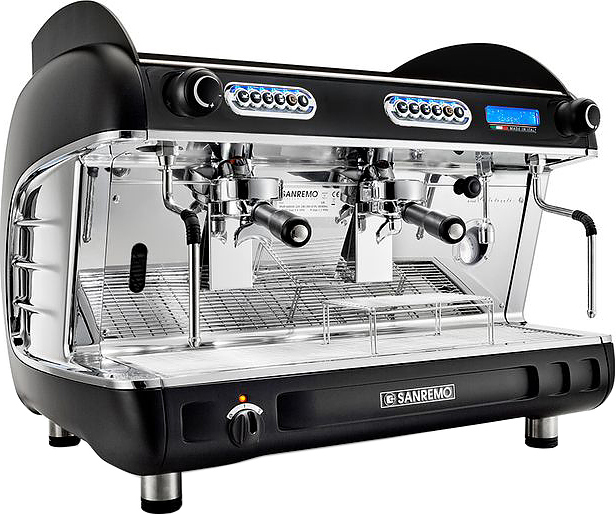 Кофемашина Sanremo Verona SED+AM (автомат) 2 высокие гр. экономайзер, чёрная