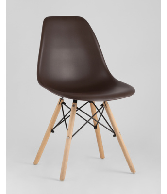 Стул EAMES, коричневый, деревянные ножки