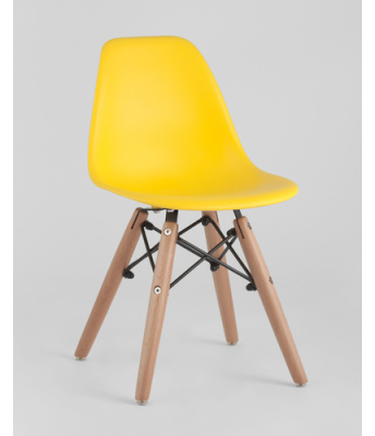Стул EAMES SMALL, желтый, дер. ножки