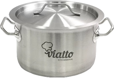 Кастрюля нерж с тройным дном 220х130мм объем 5L с дв.ручками, 101342, ( Viatto )