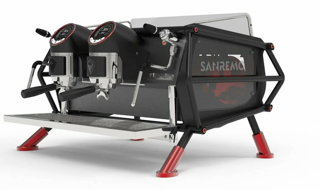 Кофемашина Sanremo Cafe Racer Naked 2 гр. черно-красная