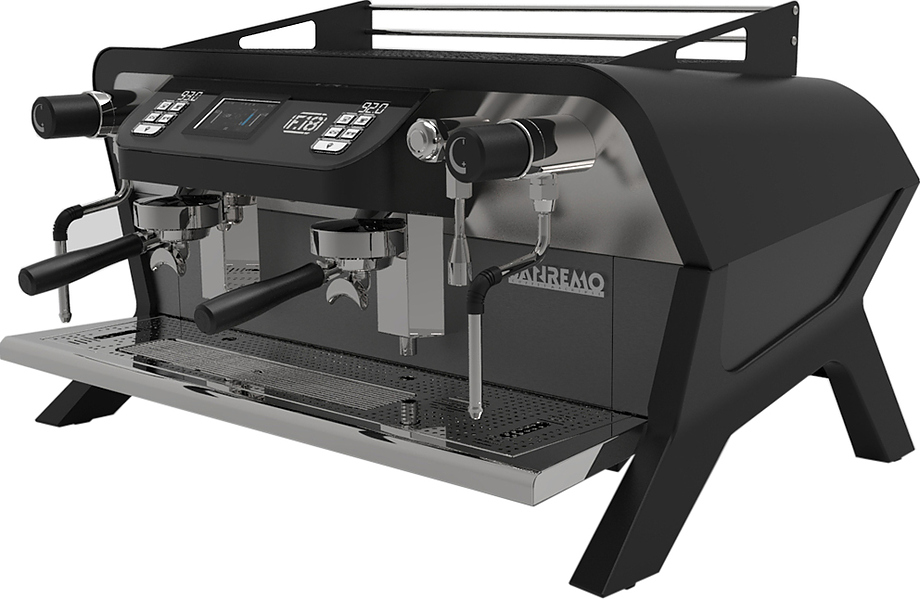 Кофемашина Sanremo F18 2 высокие гр. чёрная матовая