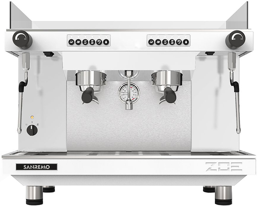 Кофемашина Sanremo Zoe SED (автомат) 2 высокие гр. белая