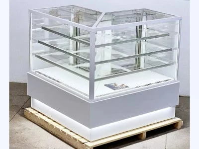 Динамическая кондитерская витрина БЕЛЛА XL угловая 1,3*1,3*1,45 (h)