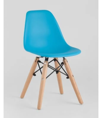 Стул EAMES SMALL, голубой, дер. ножки