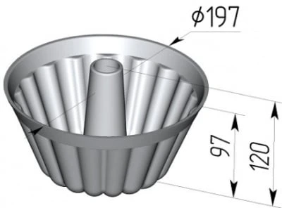 Форма Кексница  197/97 (197 х 120 х 97 мм) с конусом