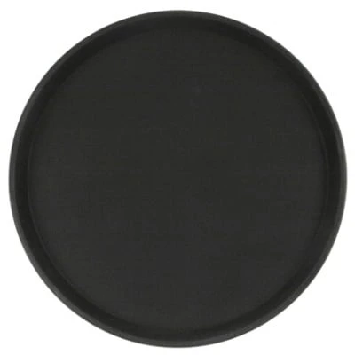 Поднос прорезин.кругл.16'' 40см черный [1600CT Black] кт939