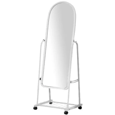 Зеркало напольное на колесах белое А-38 3321B (white)