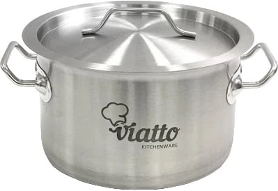 Кастрюля нерж с тройным дном 220х130мм объем 5L с дв.ручками, 101342, ( Viatto )