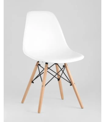 Стул EAMES, белый, деревянные ножки