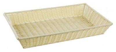 КОРЗИНКА 52,5х32,5х8см прямоугольная пласт.бежевая [Beige 3065] кт262