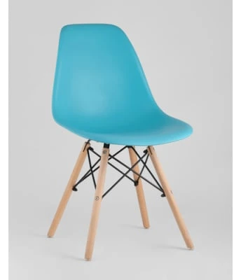 Стул EAMES, бирюзовый, деревянные ножки